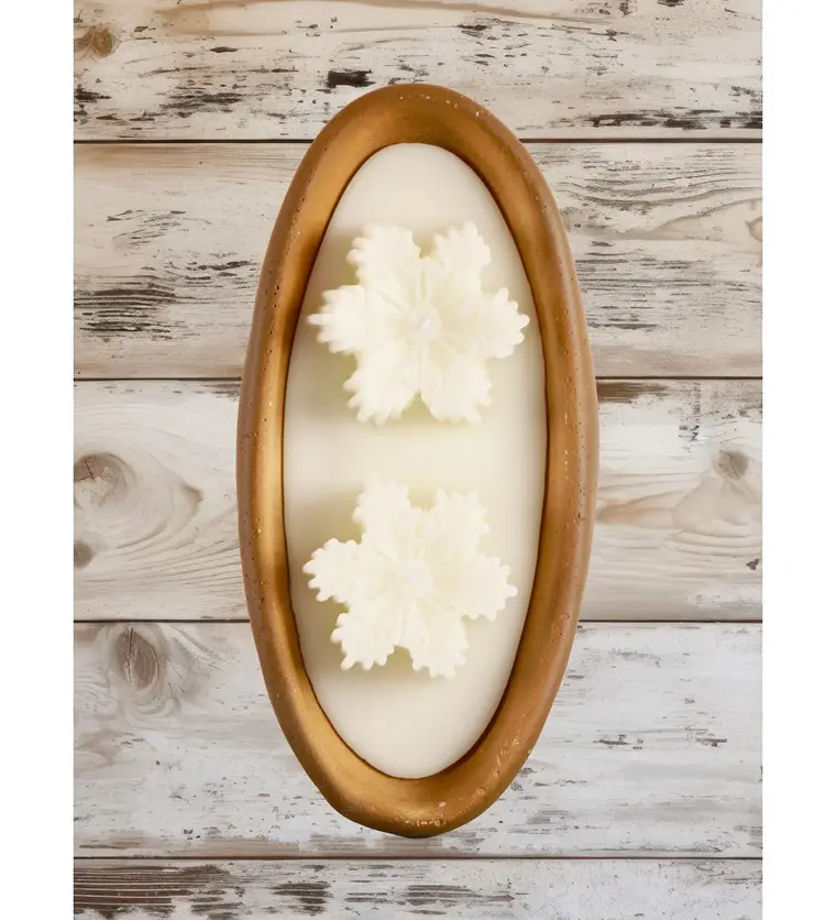 %100 Doğal Soya Wax Dekoratif Saksıda Kar Tanesi Mum - Bitlis çiçek siparişi