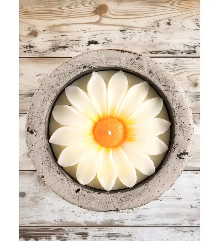 %100 Doğal Soya Wax Kayıp Hazineler Papatya Dekoratif Mum - Bitlis çiçek siparişi