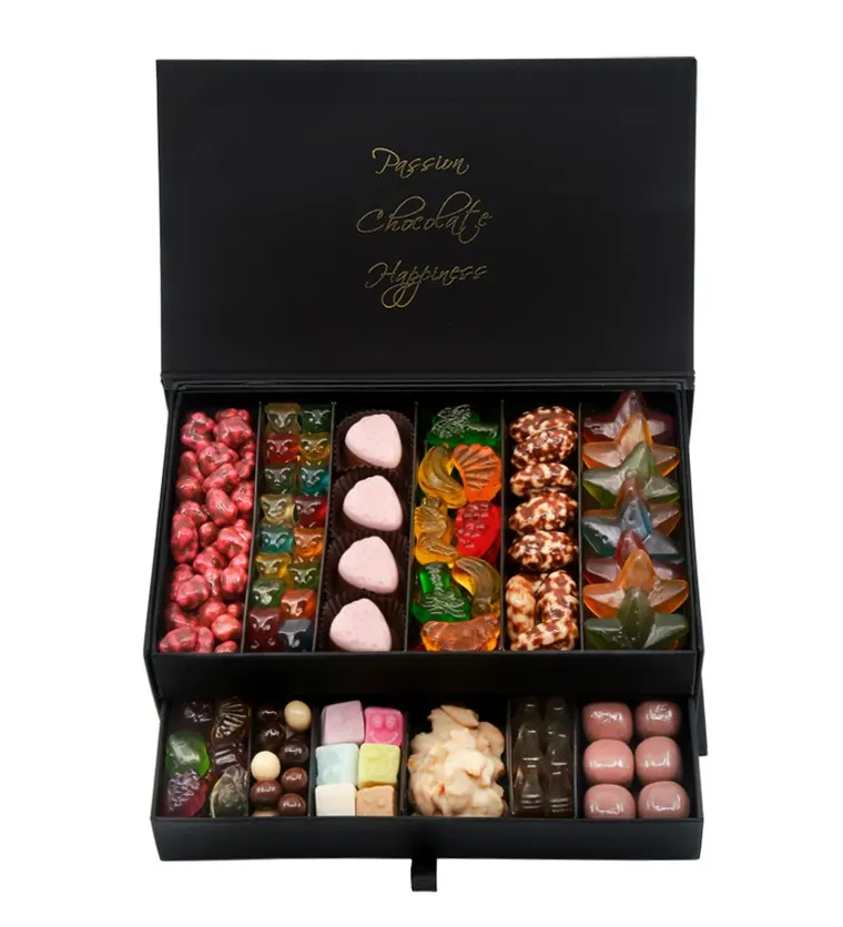 2 Katlı Siyah Gurme Jelly&Çikolata Kutusu - Bartın çiçek siparişi