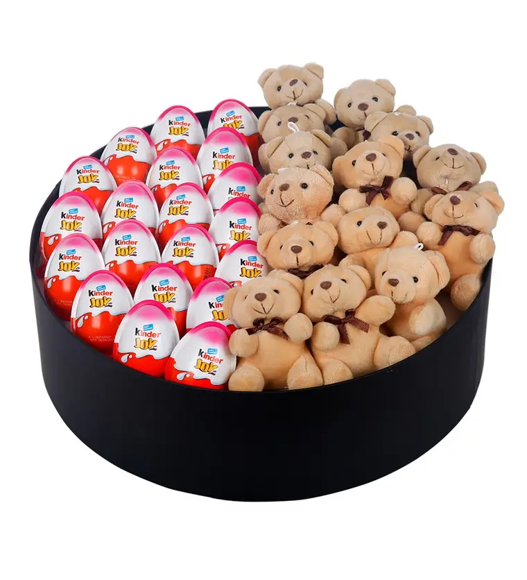 Dev Kutuda Kinder Joy ve Mini Ayıcıklar - Adana çiçek siparişi