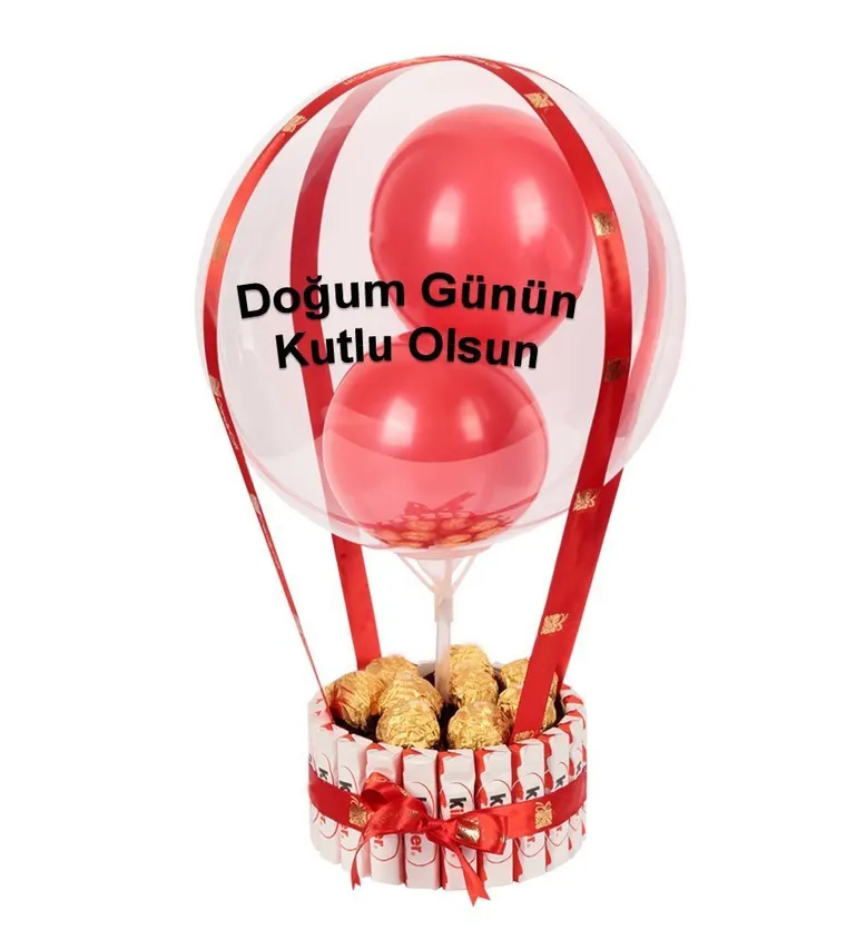Kinder Kaplı Balonlu Gold Fındıklı Çikolata - Aksaray çiçek siparişi