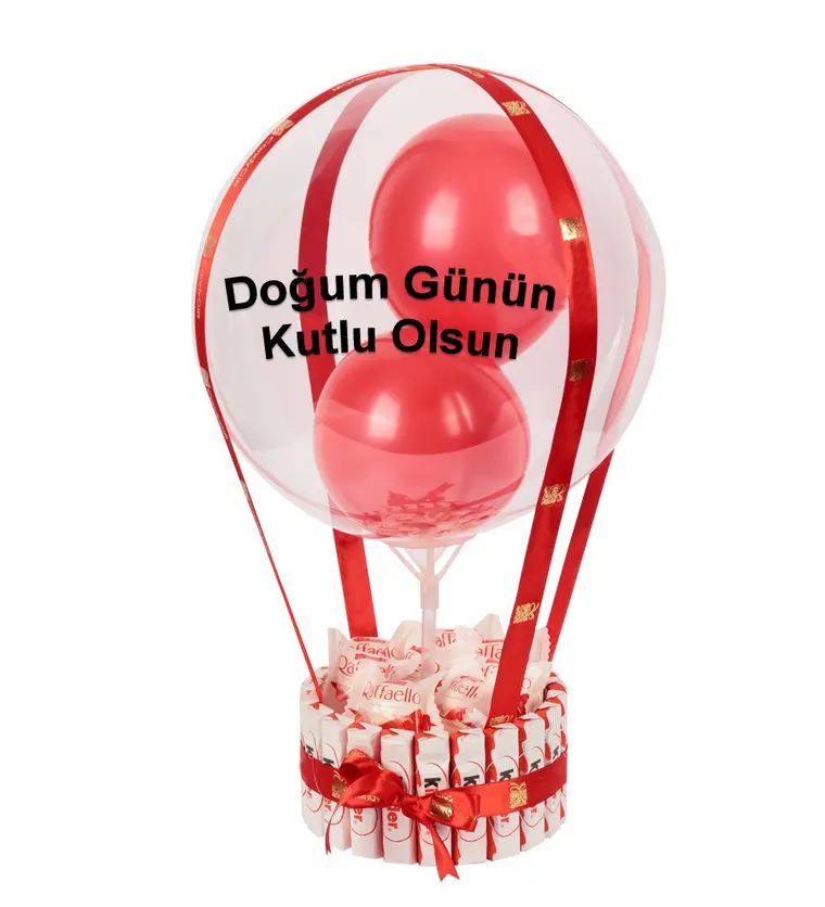 Kinder Kaplı Balonlu Raffaello Çikolata - Iğdır çiçek siparişi