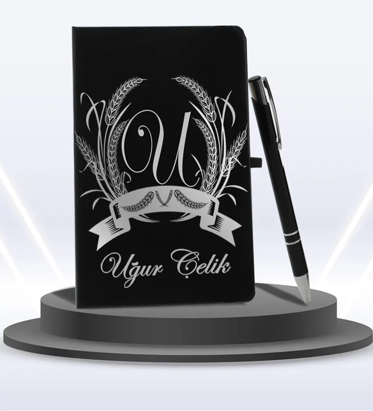 Kişiye Özel Ajanda Defter & Roller Kalem Hediye Seti (Gümüş) - Artvin çiçek siparişi