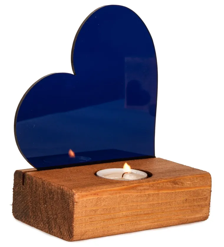 Lacivert Kalpli Pleksi Küçük Tealight Mum - Bitlis çiçek siparişi