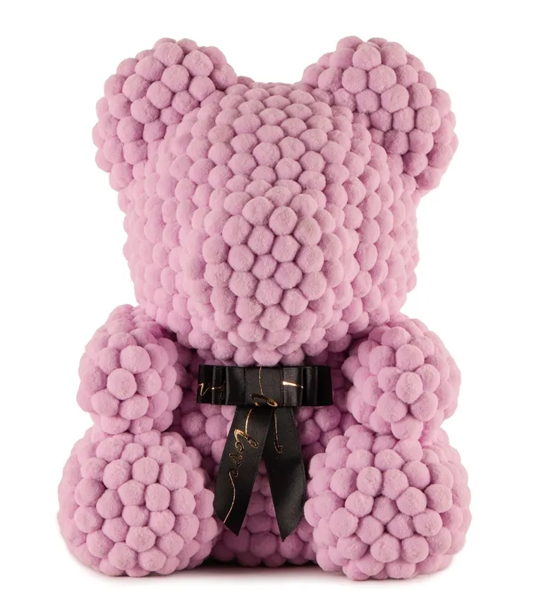 Teddy Pompom Bear - Lila Ponpon Ayıcık - Aksaray çiçek siparişi