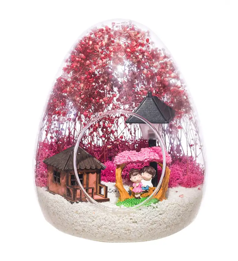 Teraryum Pembe Bahçede Aşk-Işıklı - Malatya çiçek siparişi