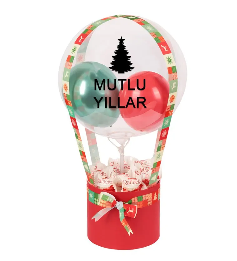 Yılbaşı Raffaello Balon Kutusu - Kocaeli çiçek siparişi
